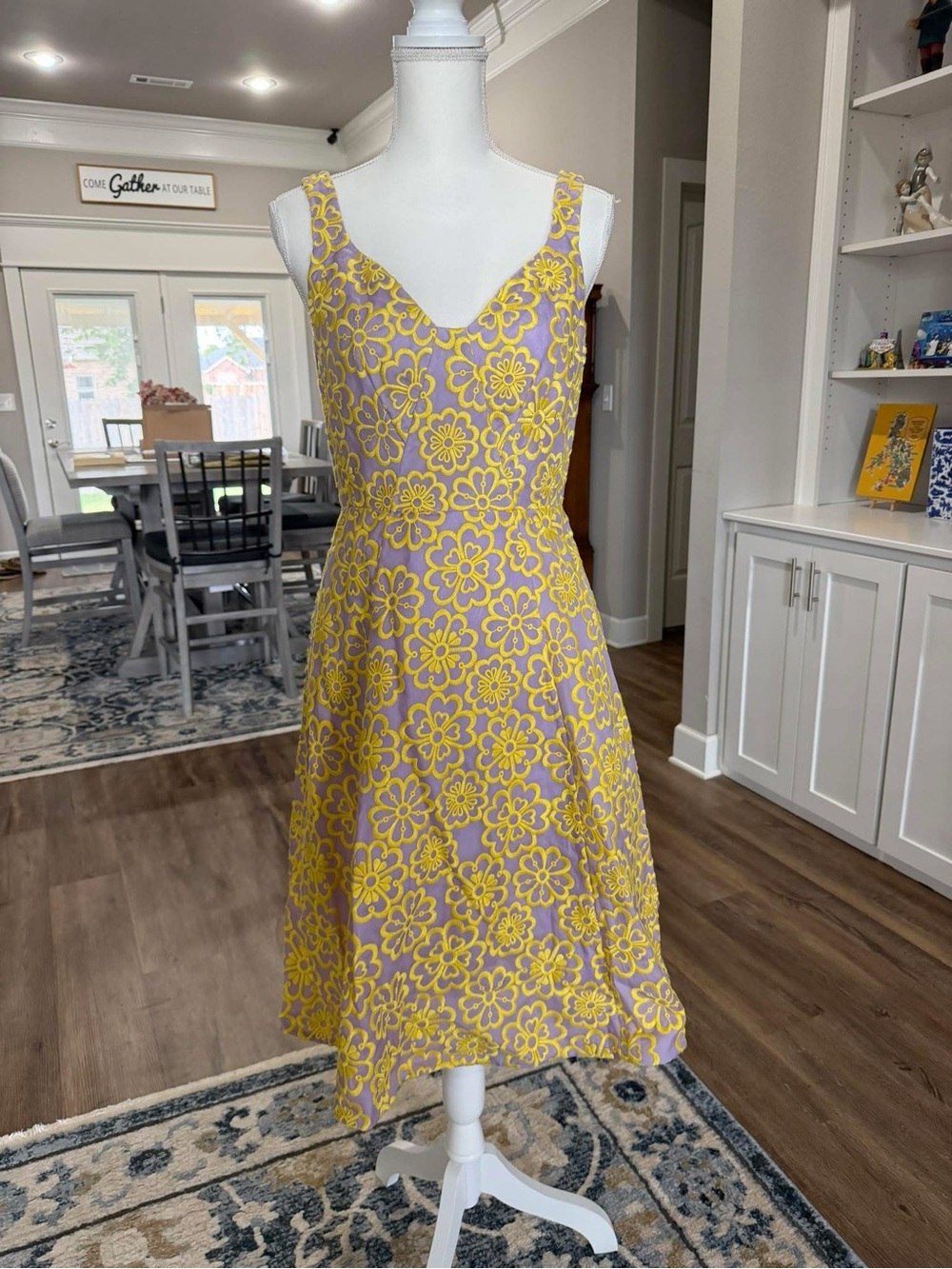 kate spade Yellow Floral V-Neck A-Line Dress